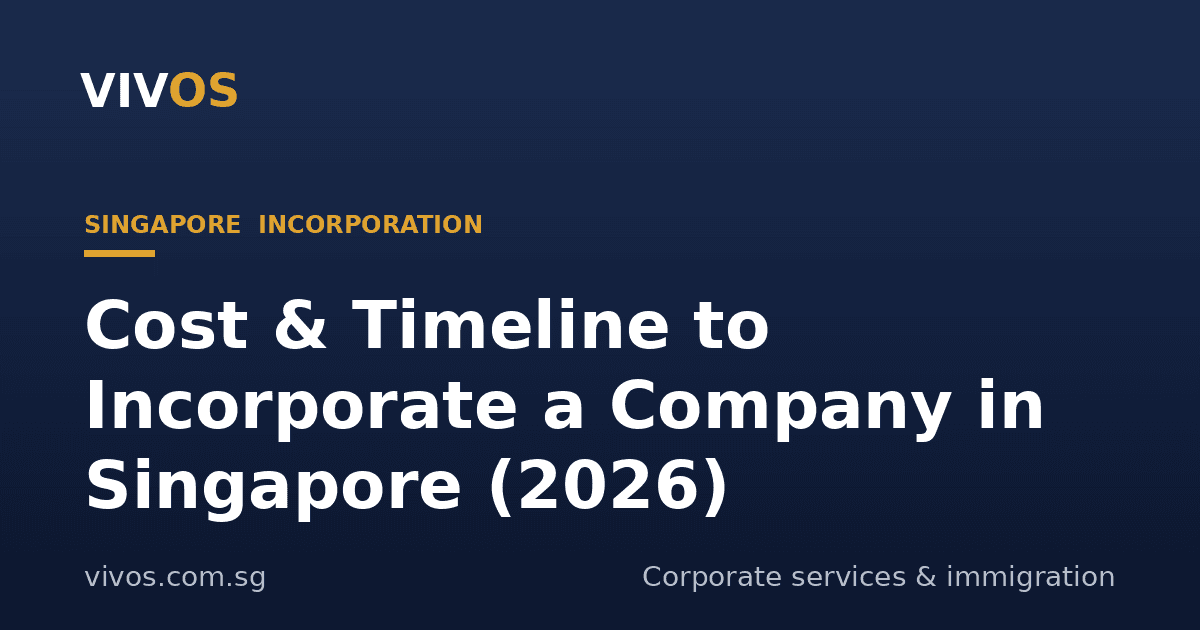 Cost & Timeline to Incorporate a Company in Singapore (2026)