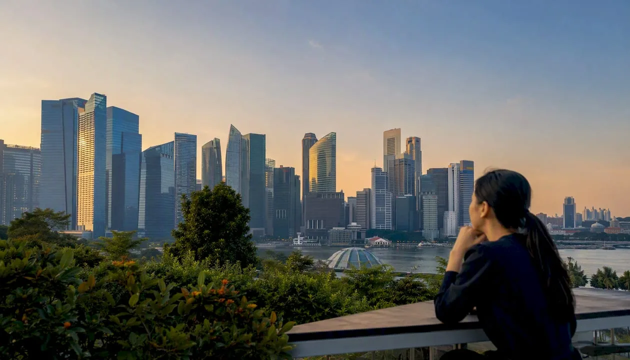 Singapore financial district city skyline