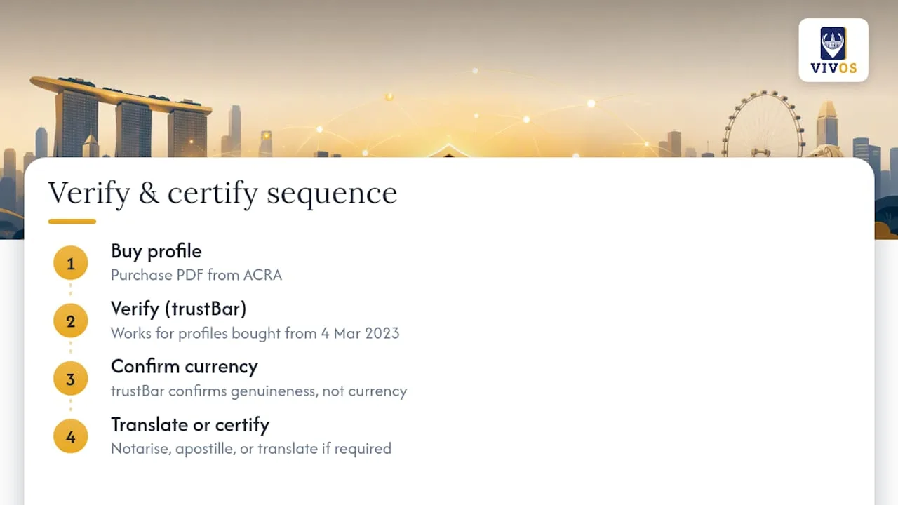 Business profile verification and certification flow