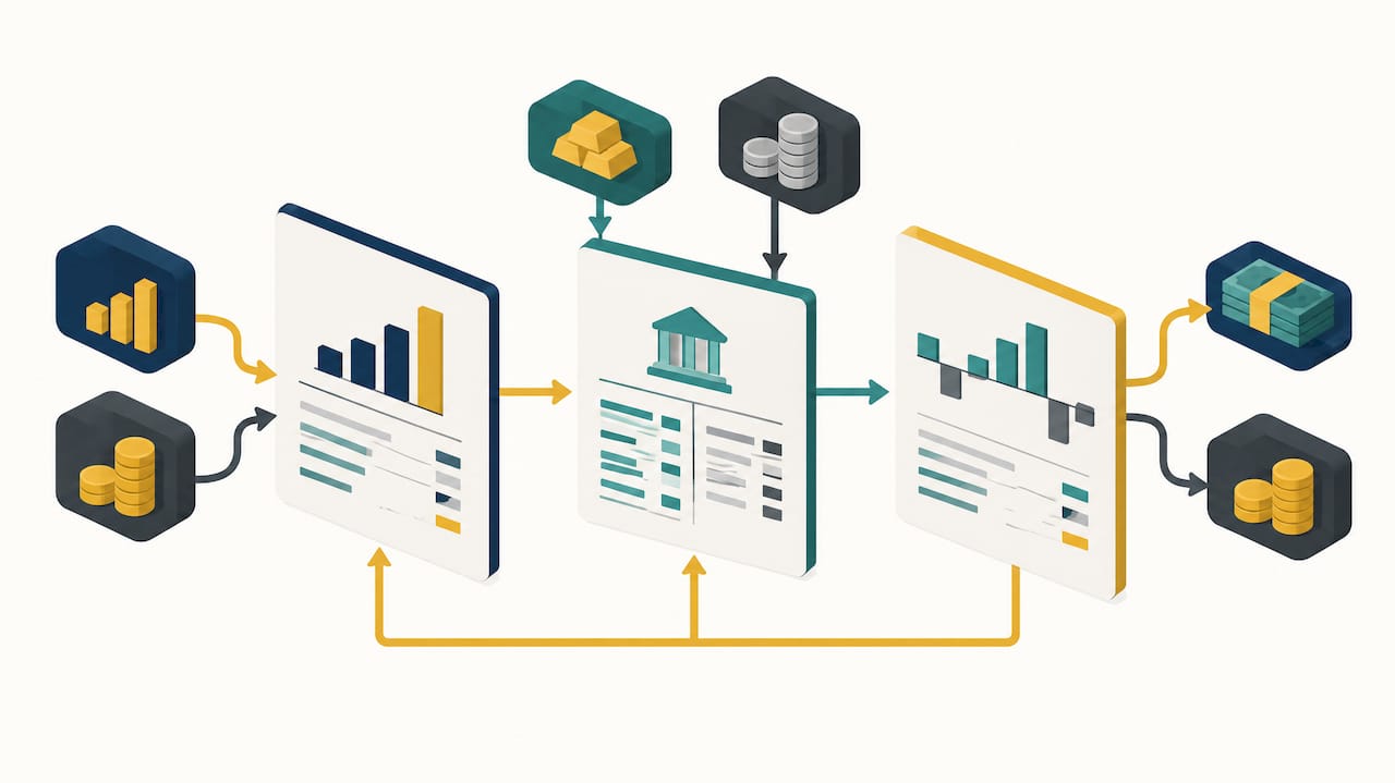 Three linked financial statements illustration