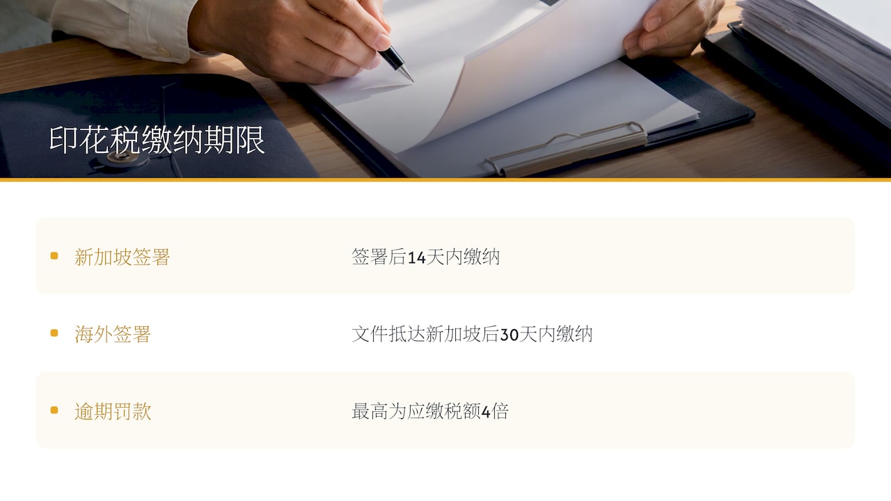 新加坡与海外签署的缴税期限对比