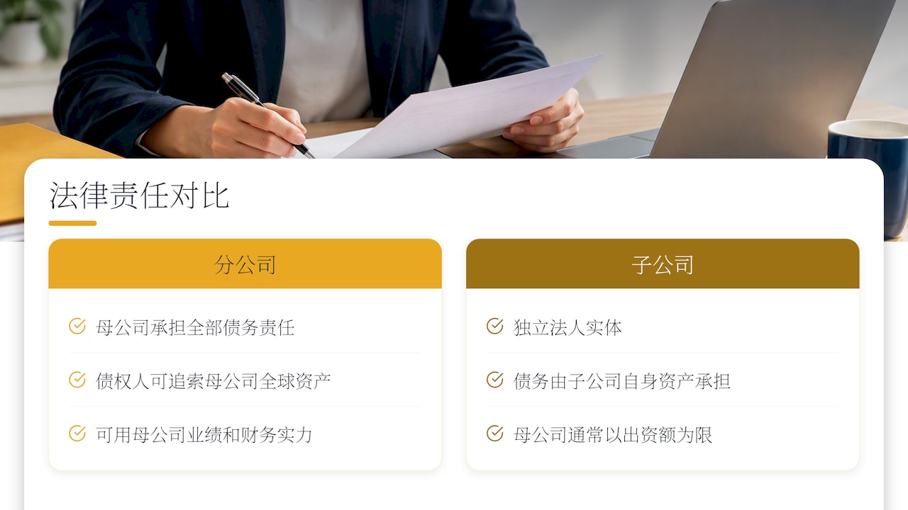 分公司与子公司法律责任结构对比