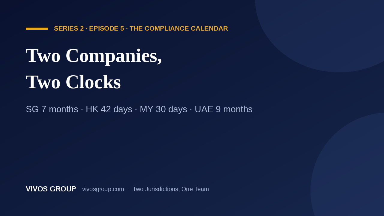 Singapore Compliance Calendar When You Also Run an Overseas Company (2026)